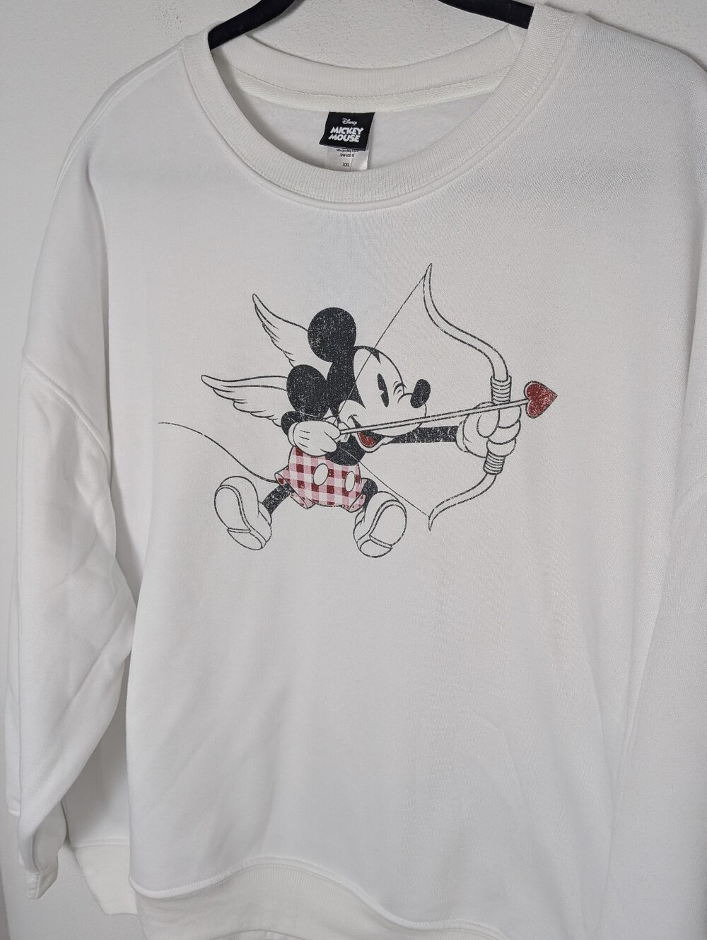 Walt Disney World Women's MICKEY MOUSE Valentine Pullover Sweatshirt White XXL - Picture 3 of 11